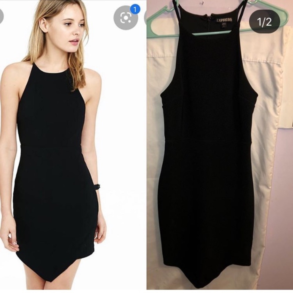 Express black asymmetrical dress